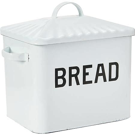 creative co op enameled metal bread box|distressed bread box with lid.